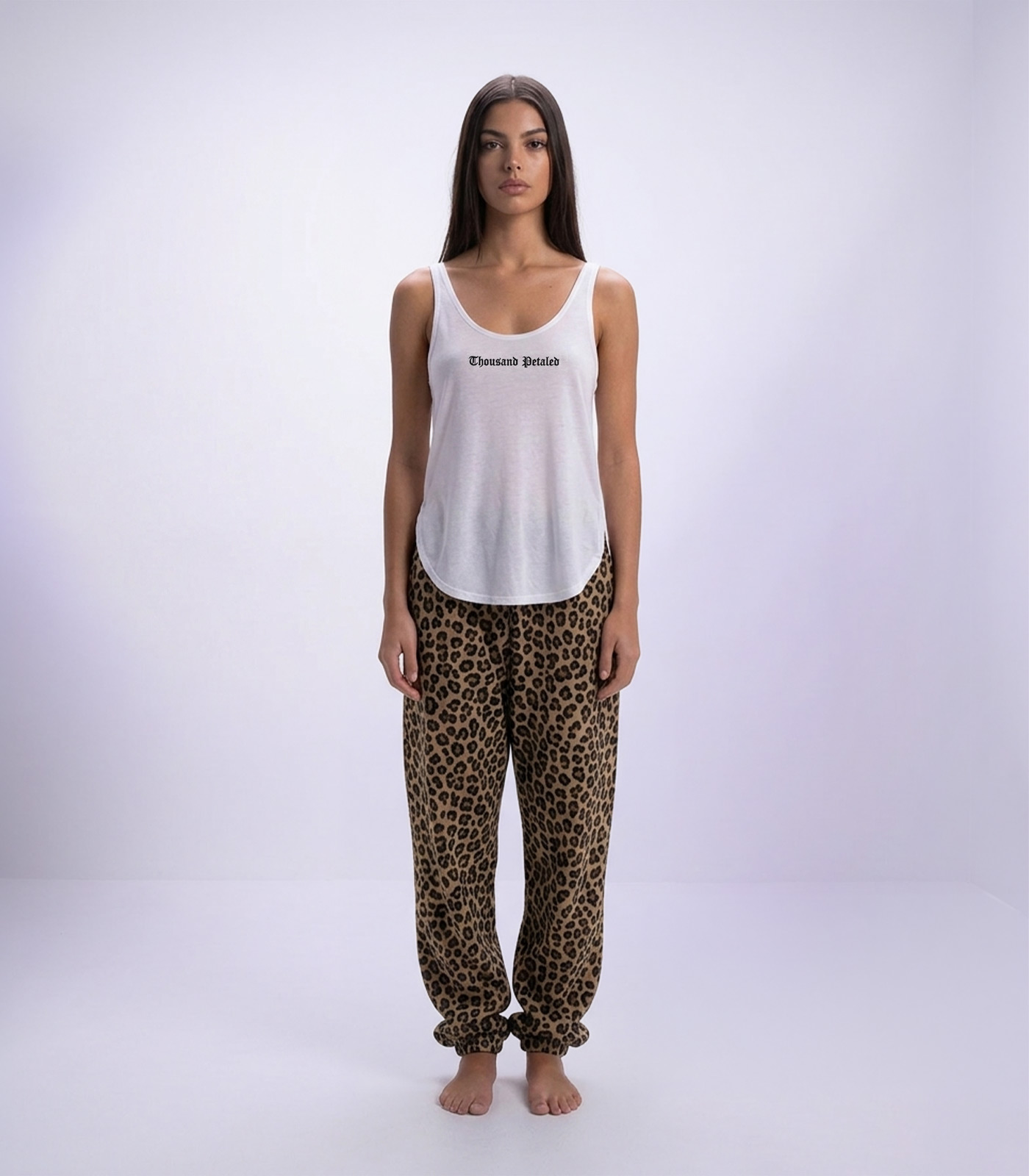 Thousand Petaled Embroidered Logo Draped Tank Top - Image 2