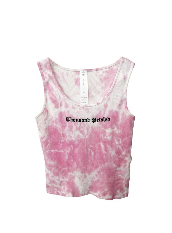 Thousand Petaled Embroidered Logo Ribbed Petal Tank Top