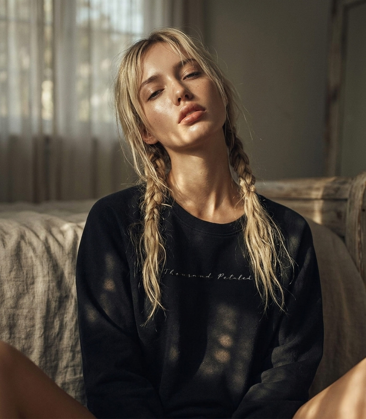 Thousand Petaled Logo Graphic Cotton Sweatshirt