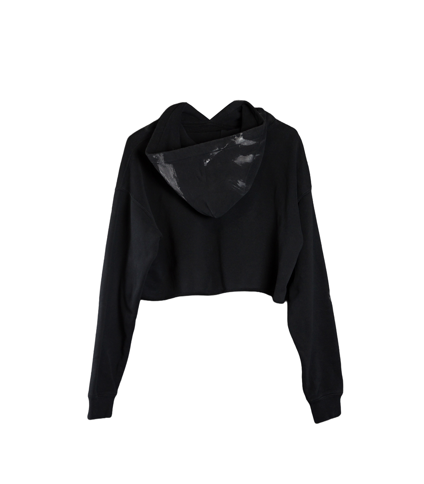 Thousand Petaled Logo Graphic Everywhere Print Cropped Worn-in Hoodie