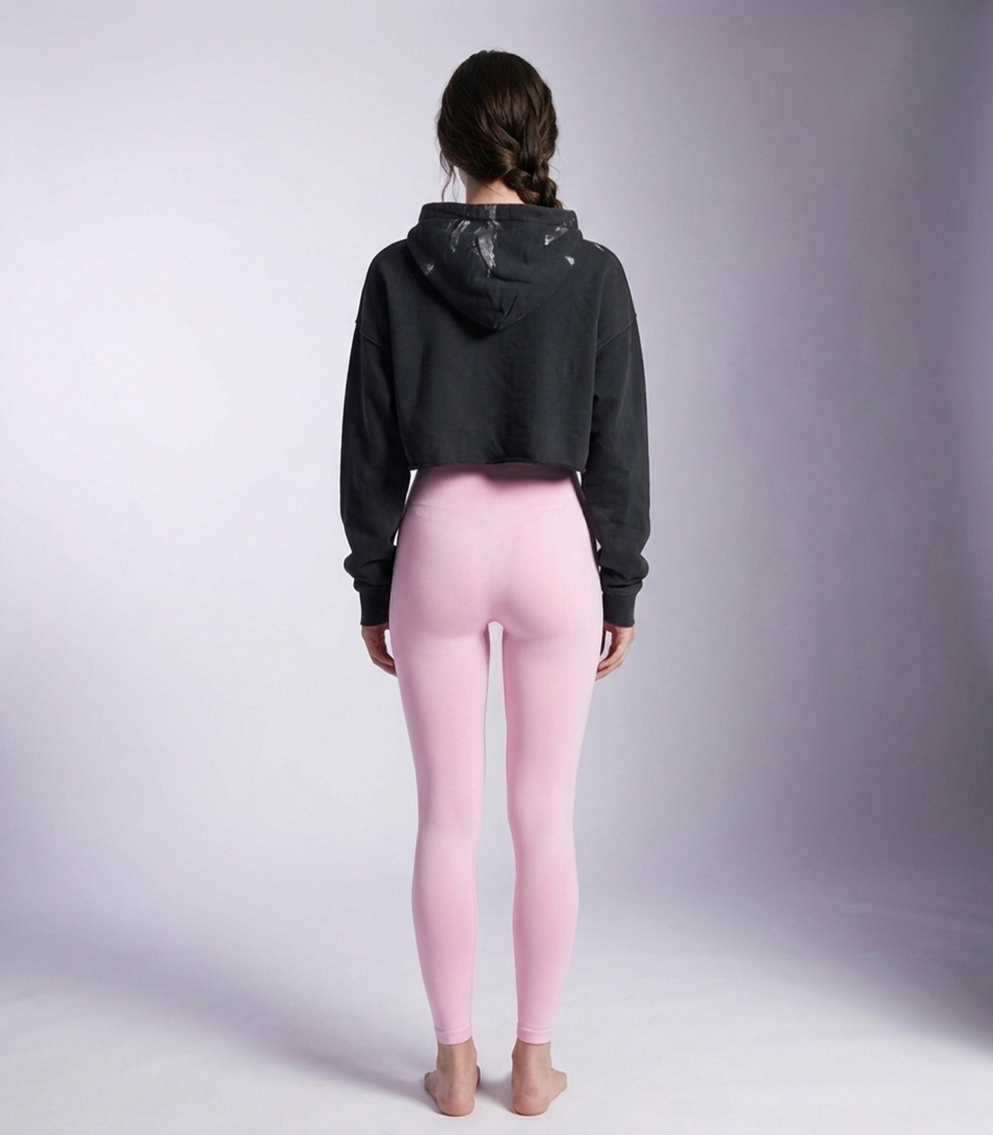 Thousand Petaled Logo Graphic Everywhere Print Cropped Worn-in Hoodie