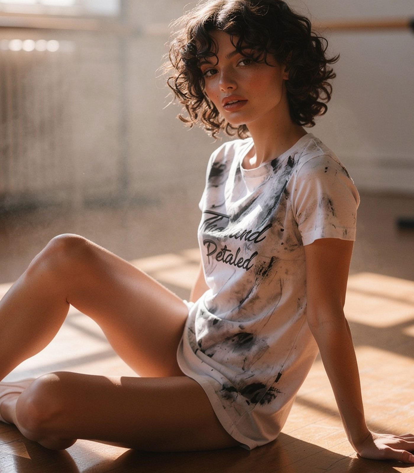 Thousand Petaled Logo Graphic Everywhere Print Petal T-shirt