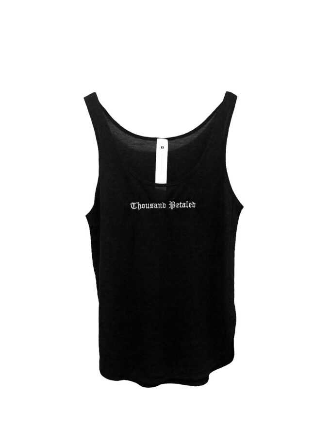 Thousand Petaled Embroidered Logo Draped Tank Top